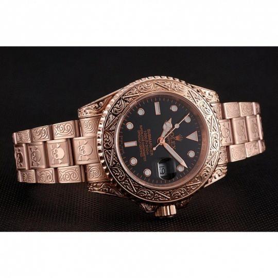 Replica Rolex Submariner Skull Limited Edition Black Dial Rose Gold Case And Bracelet 1454086 - View 5