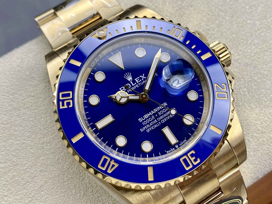 Clean Factory Rolex Submariner 126618LB – 41mm Full Gold Blue Submariner Replica - clean factory product image 2