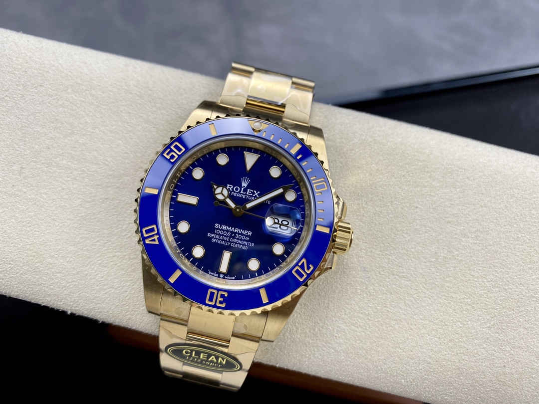 Clean Factory Rolex Submariner 126618LB – 41mm Full Gold Blue Submariner Replica - clean factory product image 4