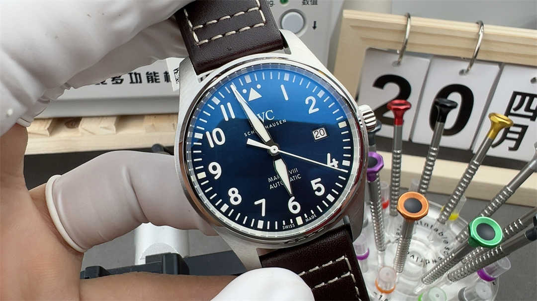 Premium IWC Mark 18 Blue Replica – 1:1 Aviation-Inspired Design with Stainless Steel Case &amp; Automatic Movement - clean factory product image