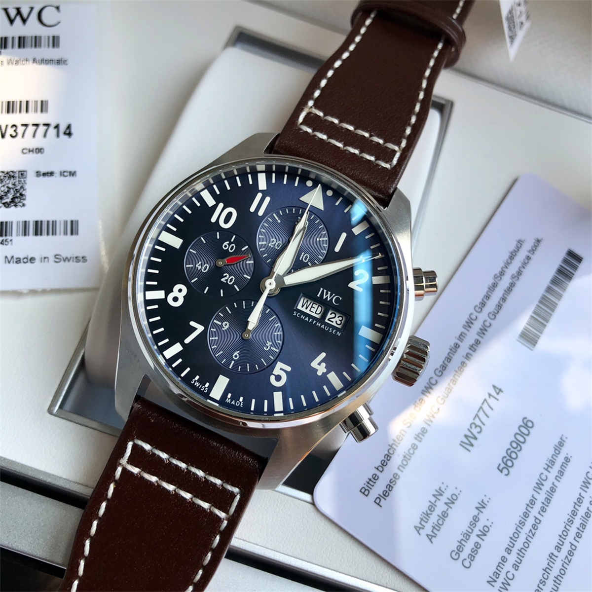IWC IW377714 Pilot Chronograph – Le Petit Prince Blue Dial Automatic 43mm - clean factory product image 7