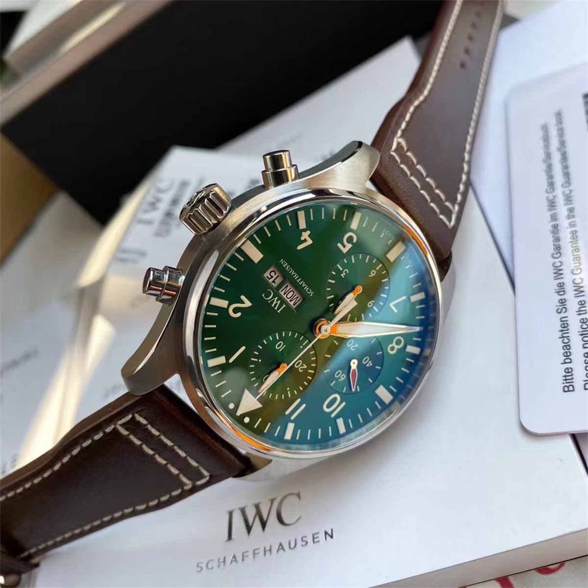 IWC IW377726 Pilot Chronograph – Blue Dial 43mm Automatic Men’s Watch - clean factory product image 5