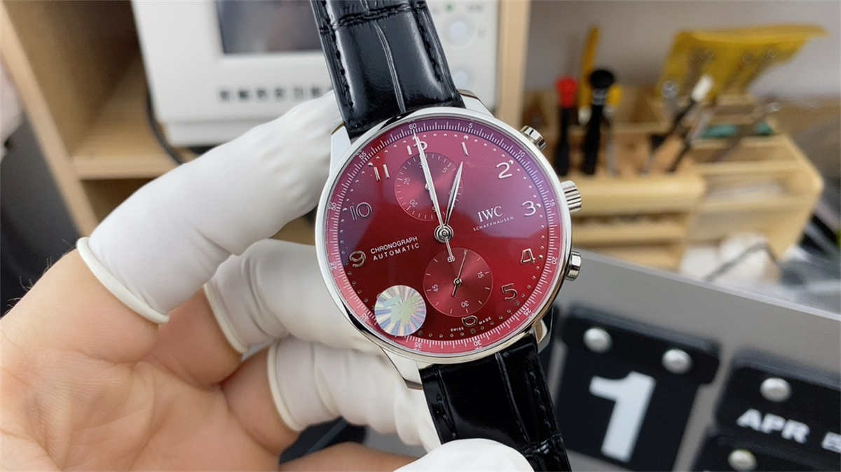 ZF Factory IWC Red Dial Chronograph Replica – Portugieser Automatic 41mm Men’s Watch - clean factory product image