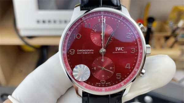 ZF Factory IWC Red Dial Chronograph Replica – Portugieser Automatic 41mm Men’s Watch - clean factory product image 10