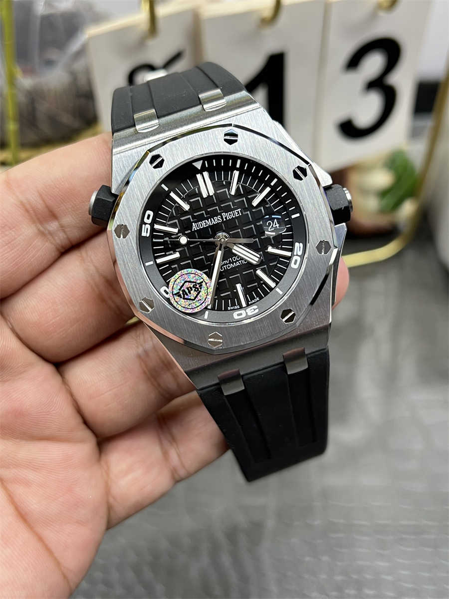 APS Audemars Piguet Royal Oak Offshore Diver 15703ST Replica – 42mm Steel Case, Black Dial, Cal.3120 Automatic Clone - clean factory product image 2