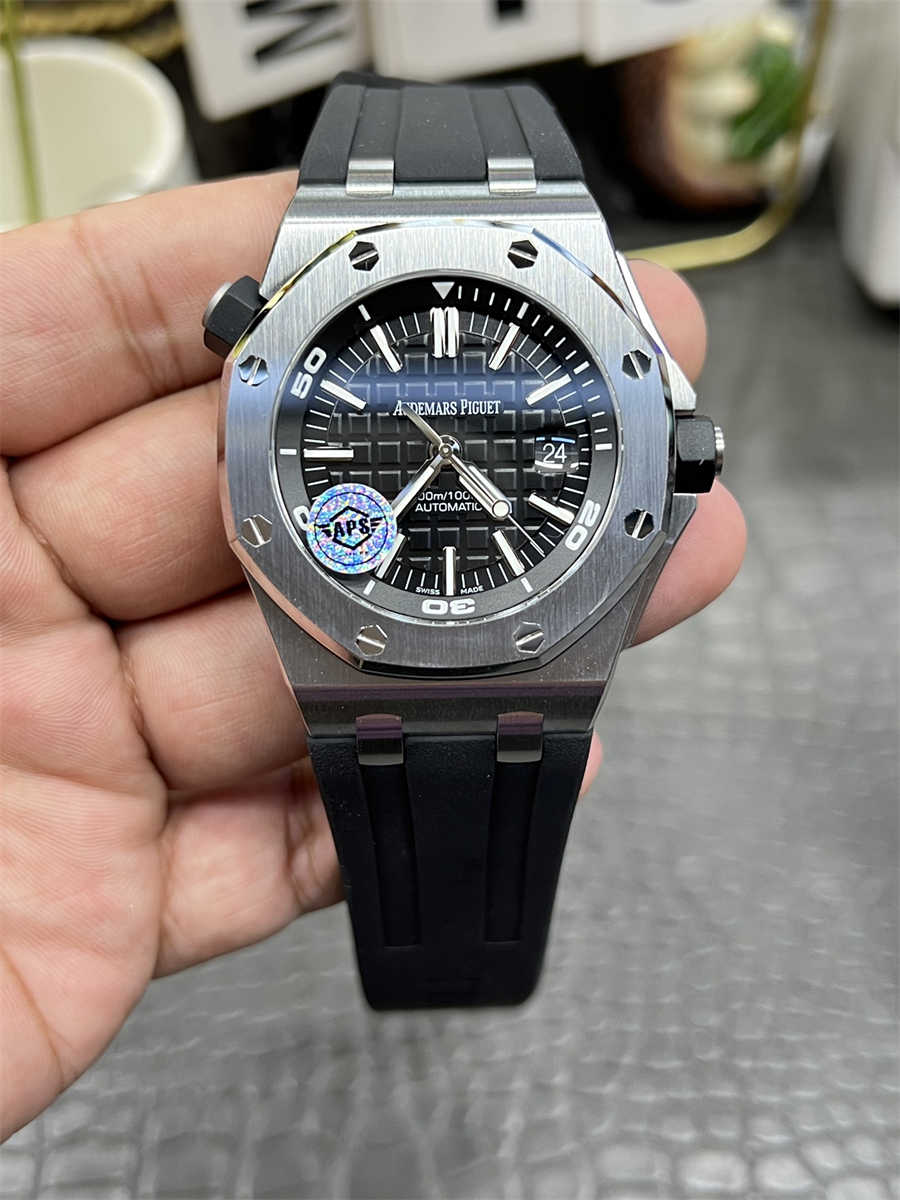 APS Audemars Piguet Royal Oak Offshore Diver 15703ST Replica – 42mm Steel Case, Black Dial, Cal.3120 Automatic Clone - clean factory product image