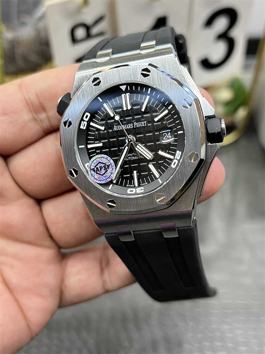 APS Audemars Piguet Royal Oak Offshore Diver 15703ST Replica – 42mm Steel Case, Black Dial, Cal.3120 Automatic Clone - clean factory product image 4