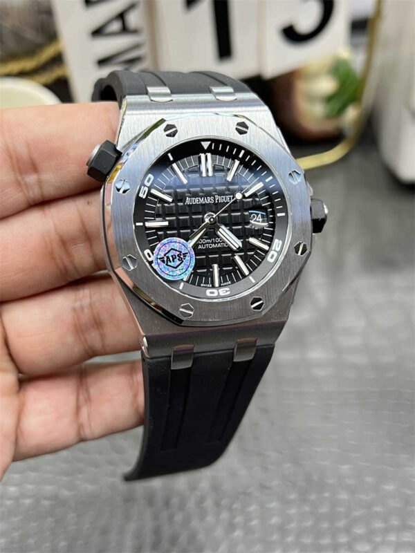 APS Audemars Piguet Royal Oak Offshore Diver 15703ST Replica – 42mm Steel Case, Black Dial, Cal.3120 Automatic Clone - clean factory product image 15