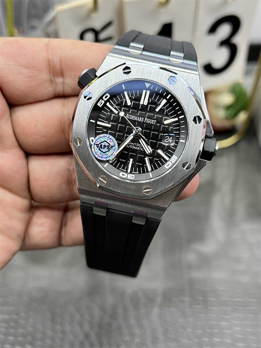 APS Audemars Piguet Royal Oak Offshore Diver 15703ST Replica – 42mm Steel Case, Black Dial, Cal.3120 Automatic Clone - clean factory product image 8