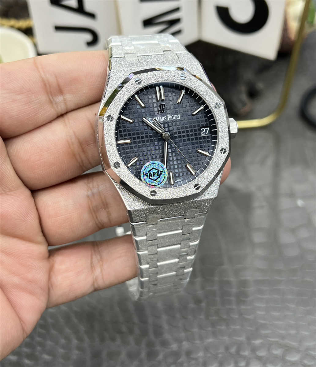 APS Factory Audemars Piguet 15500 Replica Frosted Gold – 41mm Blue Dial Mod with Cal.4302 Integrated Movement - clean factory product image 3