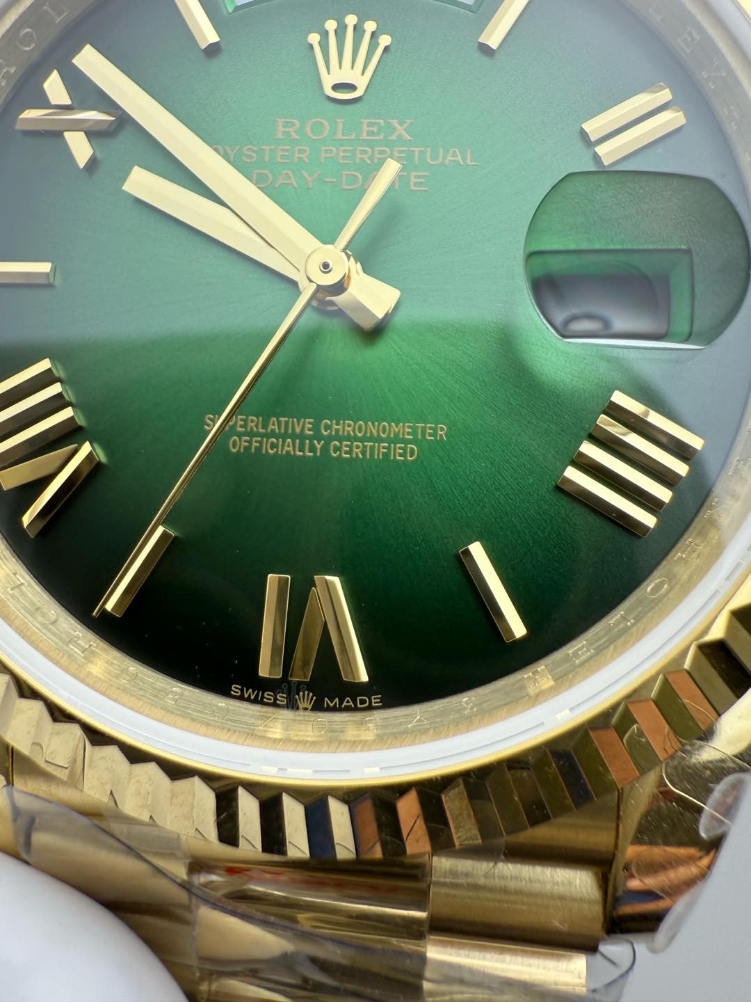 Rolex Day Date Green QF Factory 184g Replica – Full-Weight Black/Green Dial - clean factory product image 4
