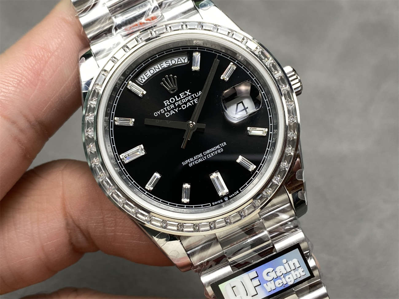 QF Factory Rolex Day-Date 40mm Replica – Full-Weight Diamond Bezel, 3255 Clone - clean factory product image 2