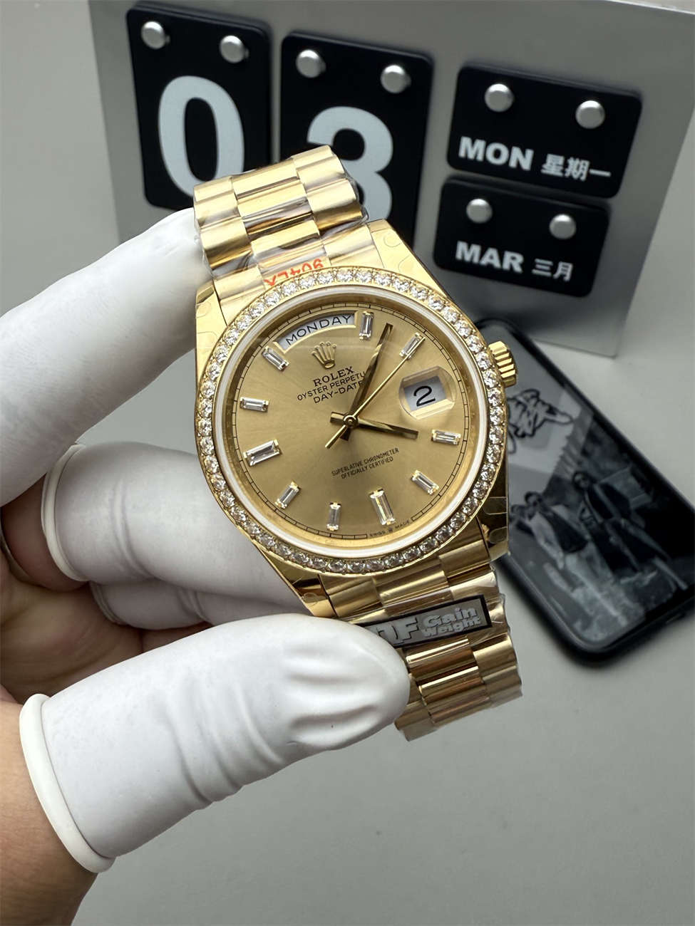 QF Day-Date 36mm Replica – Full-Weight 2836 Movement with Diamond Dial - clean factory product image