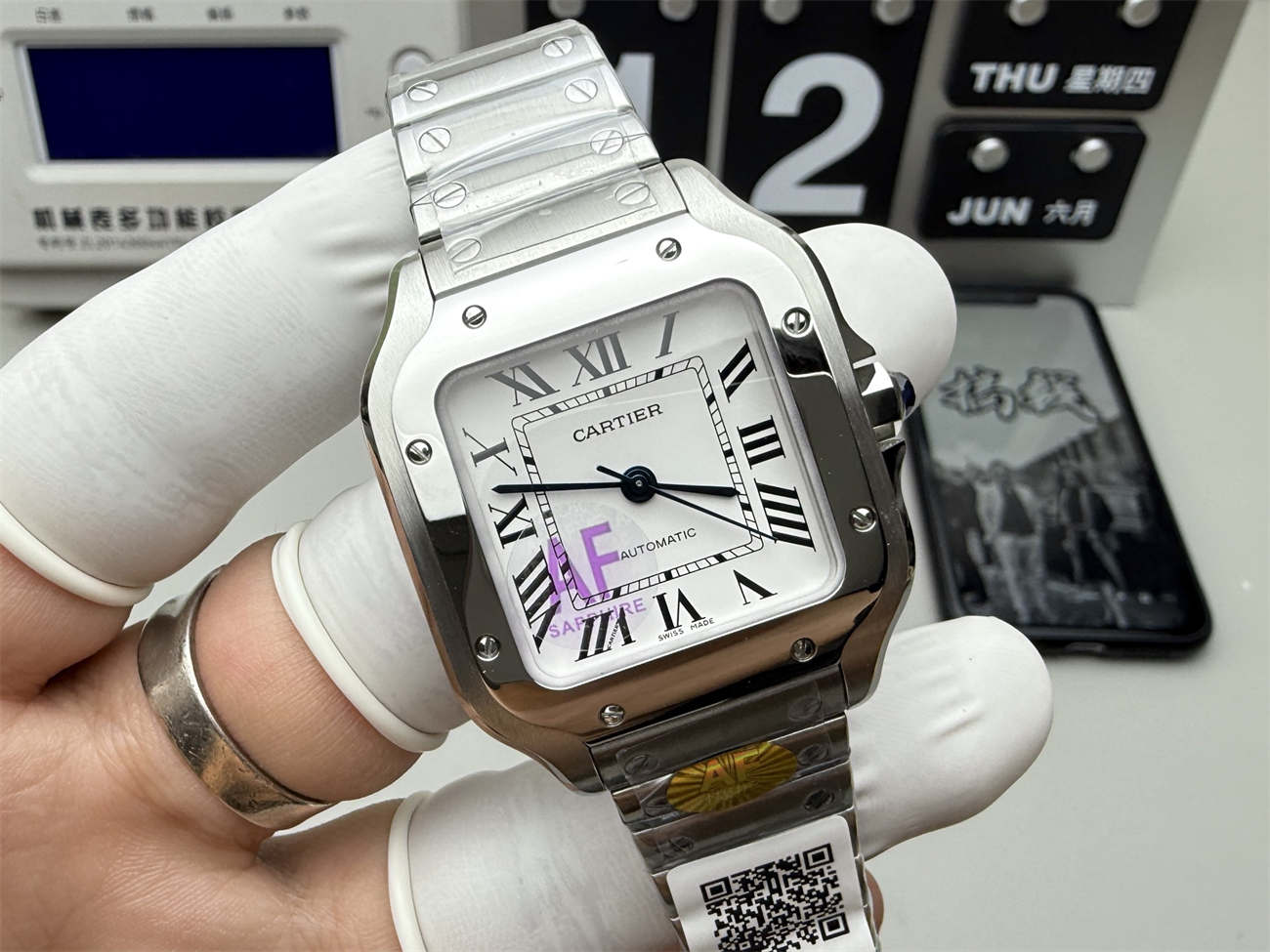 AF Factory Cartier Santos 35mm Replica - Medium Size (Miyota 9015 Movement) - clean factory product image 2