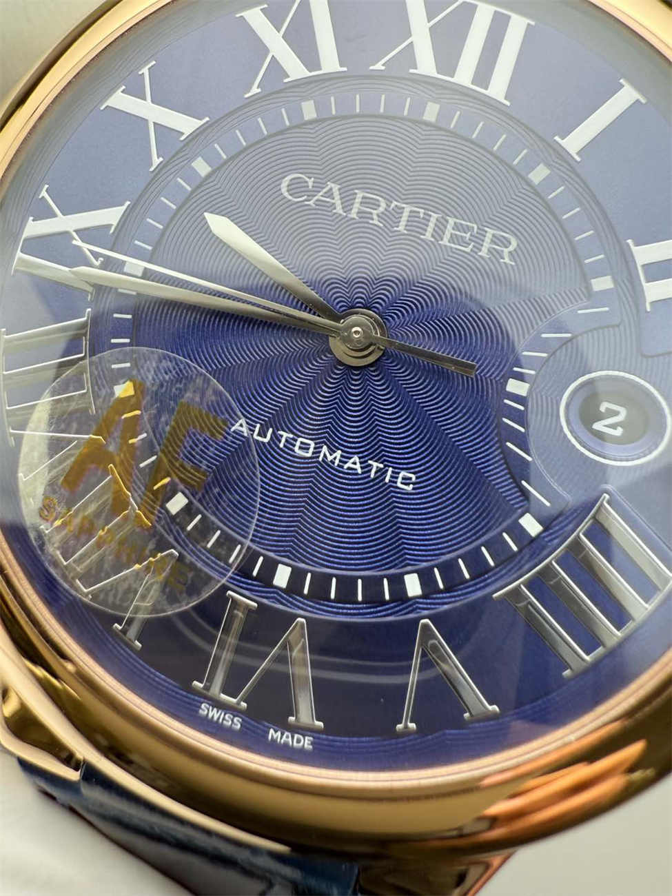 AF Factory Cartier Ballon Bleu 42mm Rose Gold Replica - Blue Dial (Automatic) - clean factory product image 3