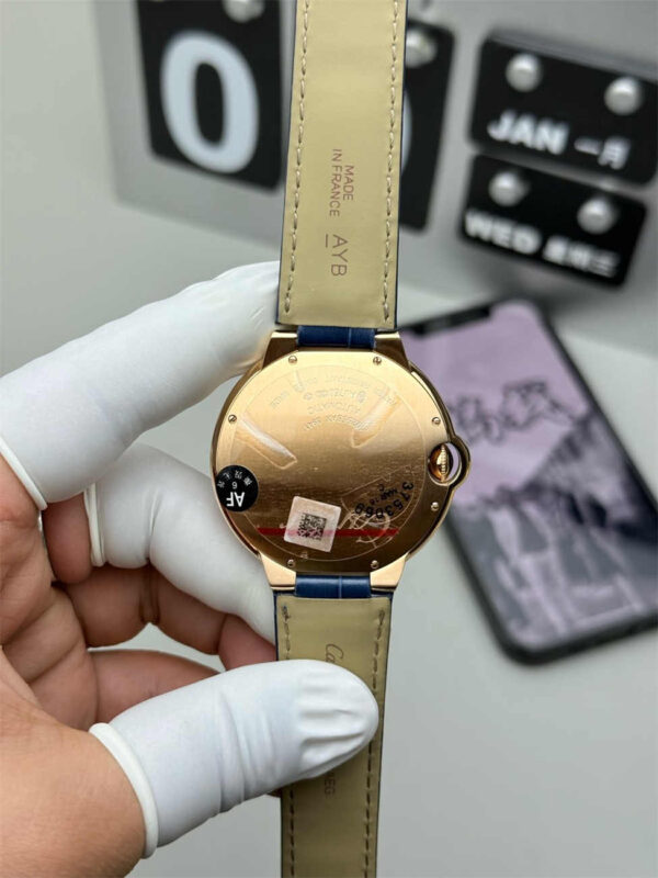 AF Factory Cartier Ballon Bleu 42mm Rose Gold Replica - Blue Dial (Automatic) - clean factory product image 17