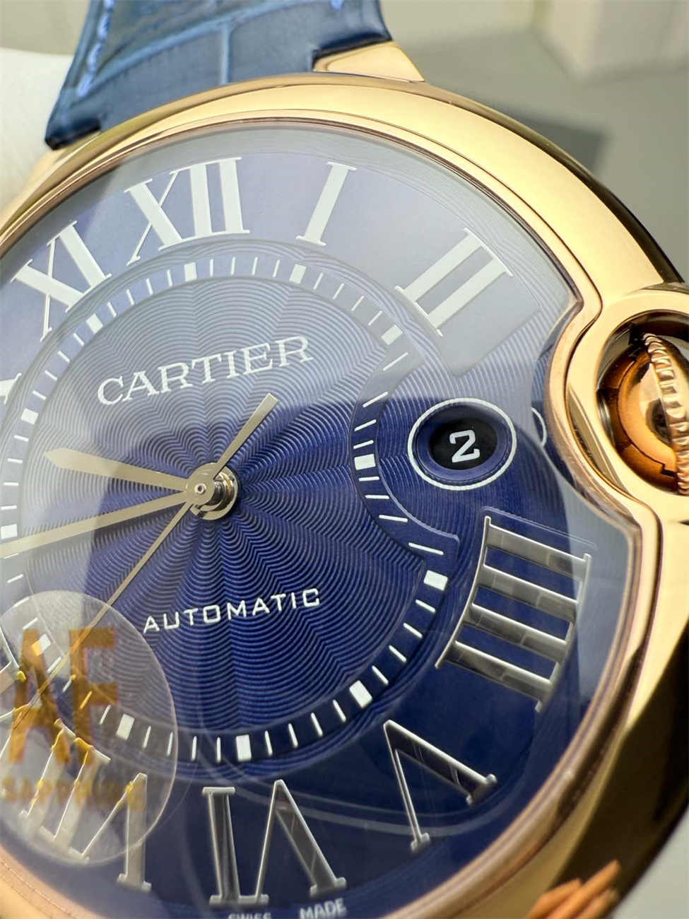 AF Factory Cartier Ballon Bleu 42mm Rose Gold Replica - Blue Dial (Automatic) - clean factory product image 2