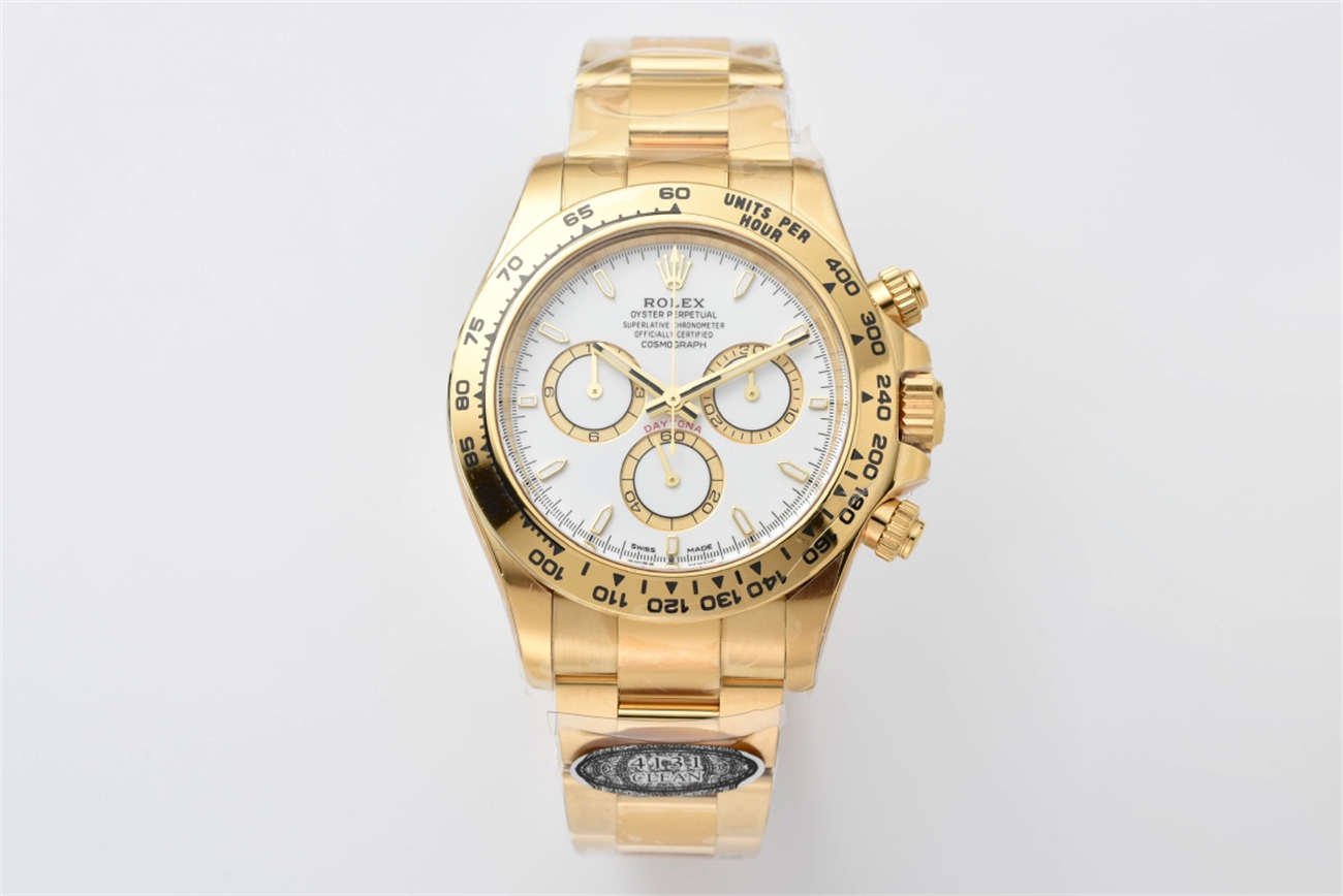 Clean Factory Rolex Daytona 126508 Replica - Yellow Gold White Dial (4131) - clean factory product image