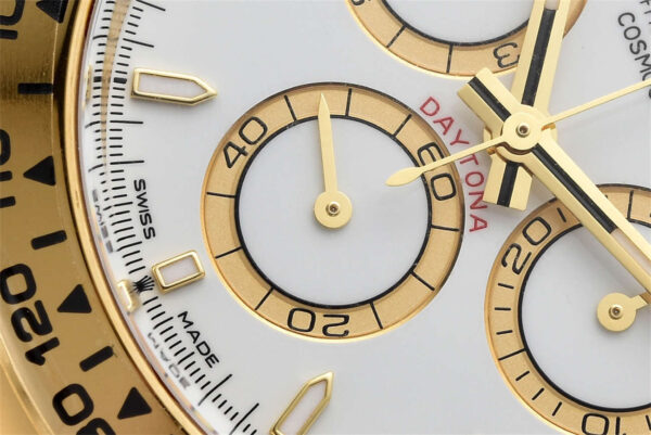 Clean Factory Rolex Daytona 126508 Replica - Yellow Gold White Dial (4131) - clean factory product image 14
