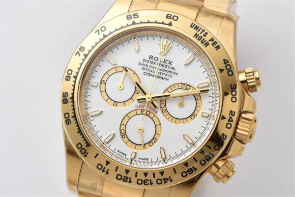 Clean Factory Rolex Daytona 126508 Replica - Yellow Gold White Dial (4131) - clean factory product image 16