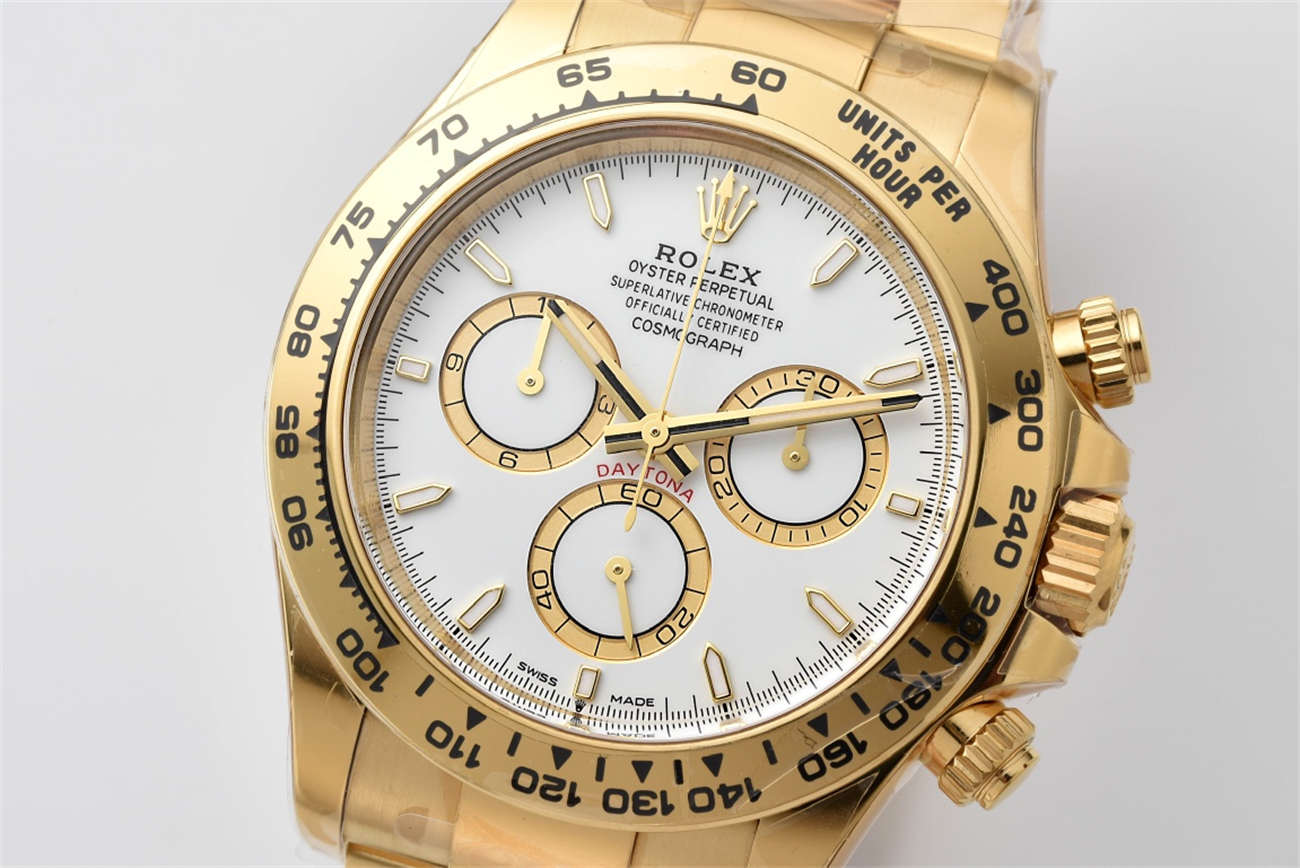 Clean Factory Rolex Daytona 126508 Replica - Yellow Gold White Dial (4131) - clean factory product image 5