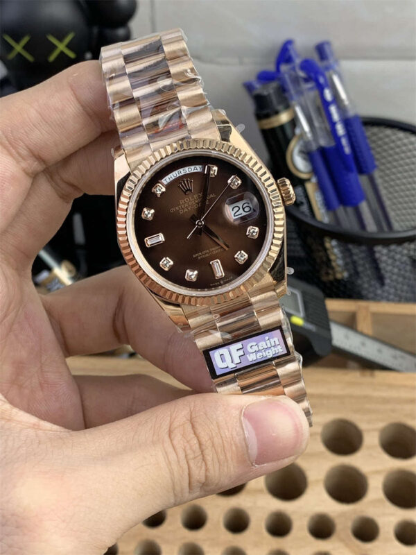 Rolex Day-Date 36 Gold Replica – Everose Gold President Watch with 3255 Clone Movement - clean factory product image 11