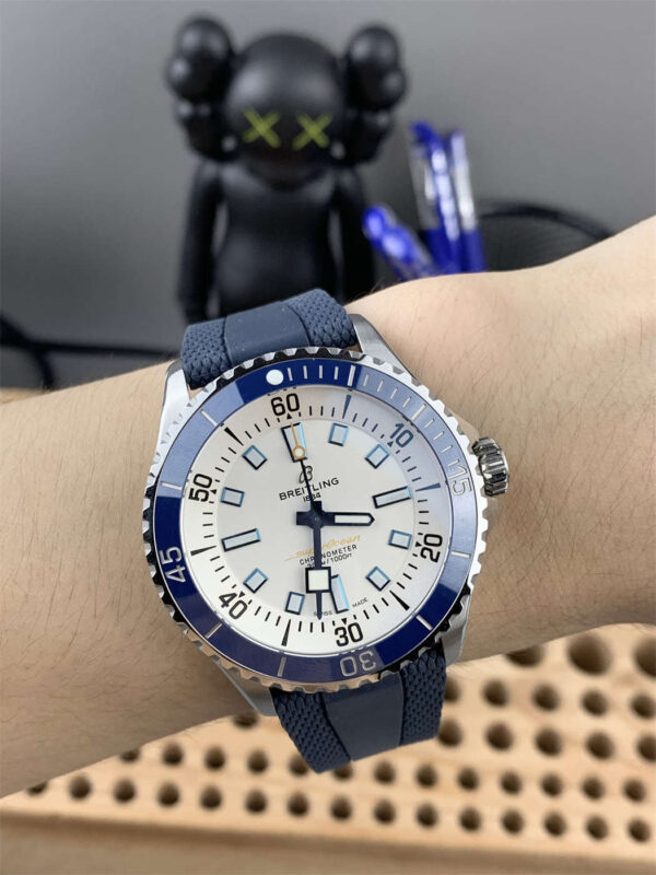 Breitling Superocean Blue Bezel Replica – White Dial | BLS Factory - clean factory product image 10