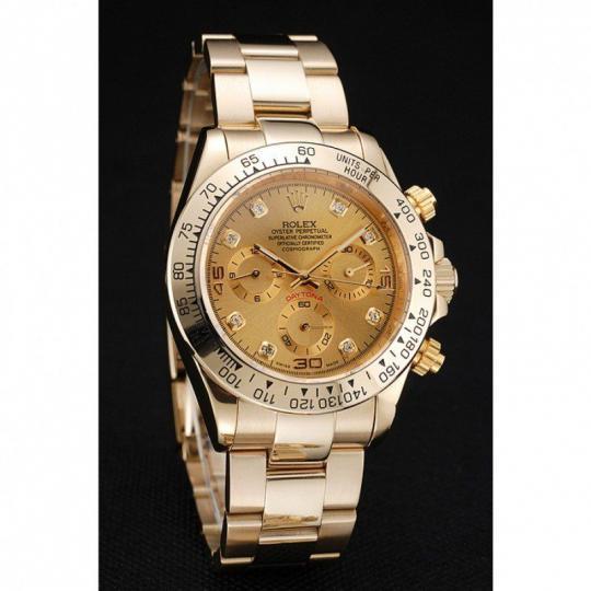 Replica Rolex Cosmograph Daytona Brown Dial Diamond Numerals Gold Case And Bracelet 1454245 - View 3