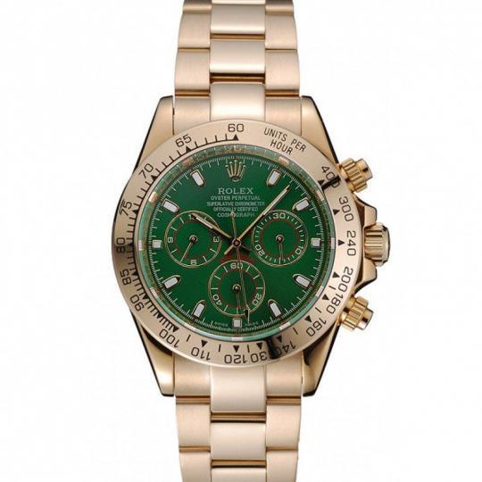 Replica Rolex Cosmograph Daytona Green Dial Rose Gold Case And Bracelet 1454244 - View 1