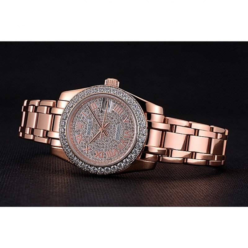 Replica Rolex Datejust Diamond Dial And Bezel Pink Gold Case And Bracelet 622836 - View 5