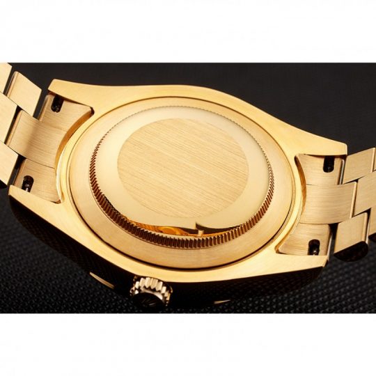 Replica Rolex Day-Date Diamonds And Rubies Black Dial Yellow Gold Bracelet 1454101 - View 6