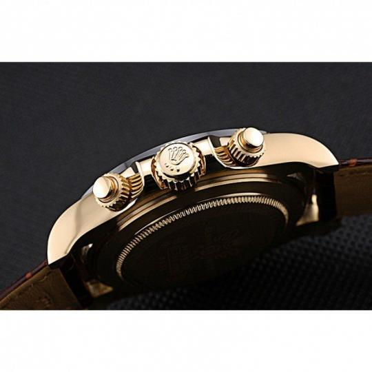 Replica Rolex Cosmograph Daytona Gold Case White Dial Brown Leather Bracelet 622633 - View 5