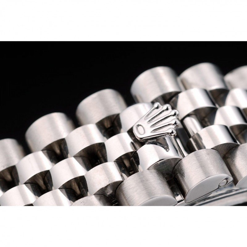 Replica Rolex DateJust Stainless Steel Ribbed Bezel Flower Silver Dial 41983 - View 11
