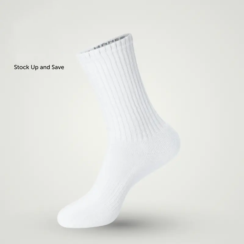 Hanes Crew Socks Black 6-Pack Unisex Cushioned