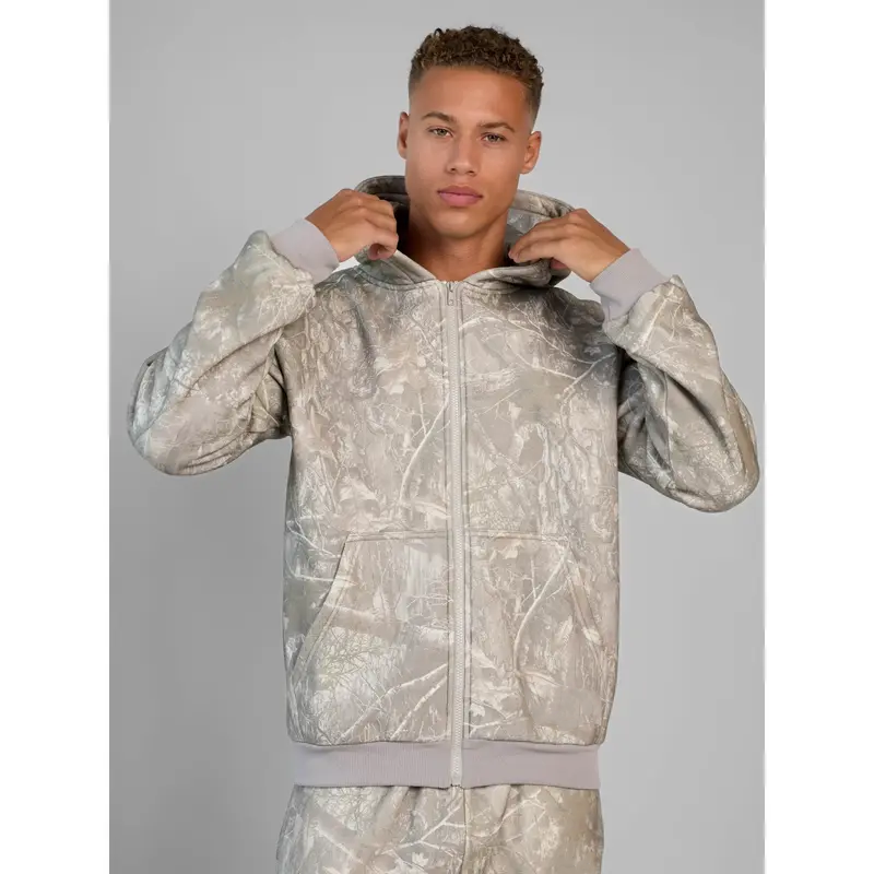 Camo Zip Hoodie Mega Full Zip Soft Fleece
