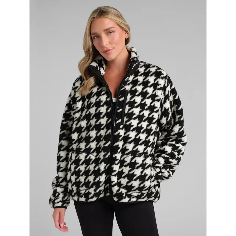 Teddy Full Zip Jacket| Plush High-Pile Jacket With Mock Neck & Full Zip