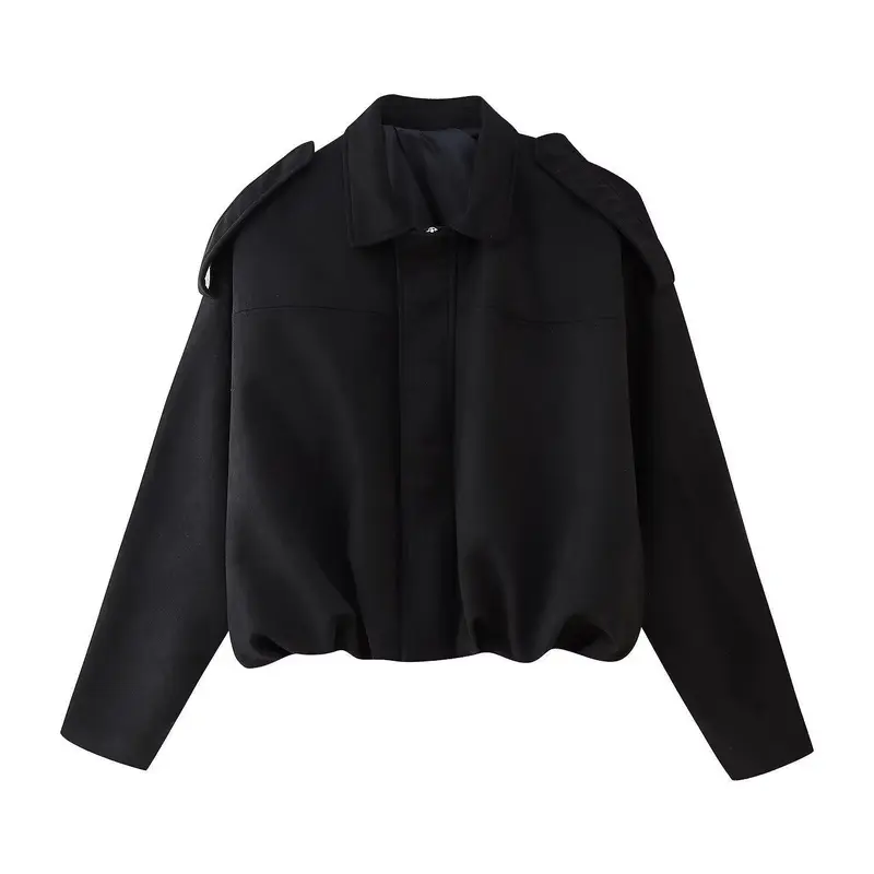 Women's Winter Vintage Collared Zipper Jacket - Oversized Outerwear for Ladies