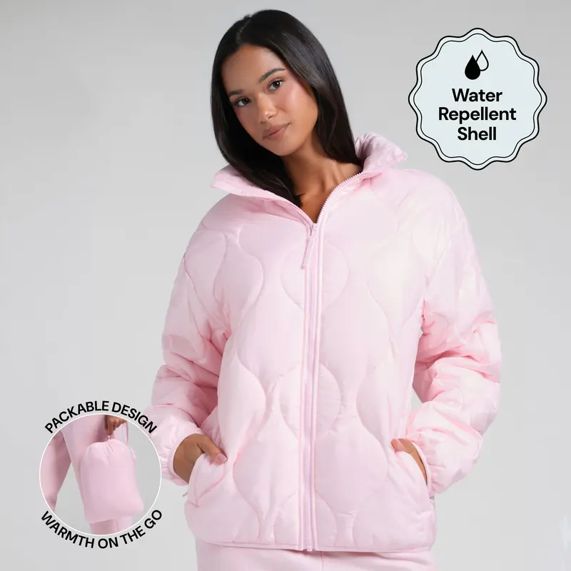 Packable Puffer Jacket | Water-Repellent Lightweight Puffer Jacket That Packs Into Its Own Pouch