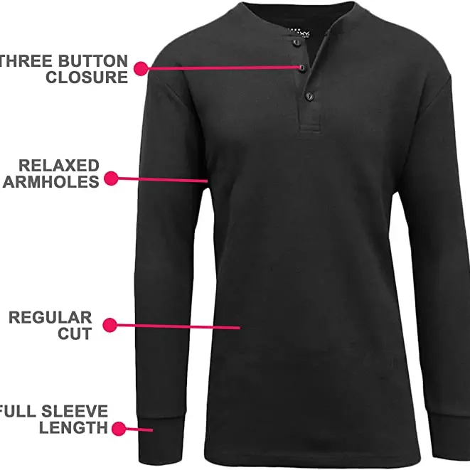 5-Pack Men's Waffle-Knit Thermal Shirts