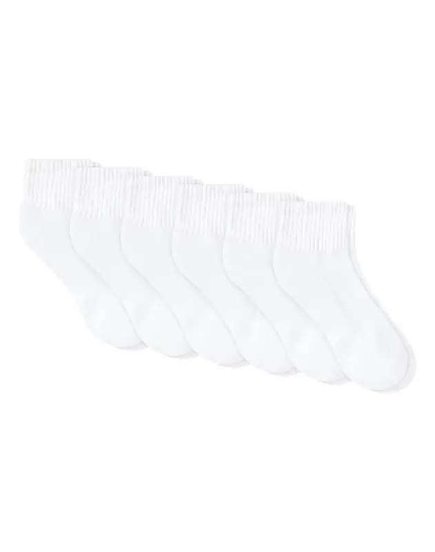 Hanes Crew Socks Black 6-Pack Unisex Cushioned
