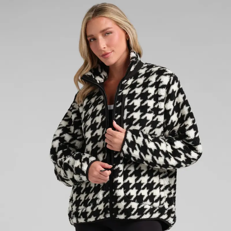 Teddy Full Zip Jacket| Plush High-Pile Jacket With Mock Neck & Full Zip