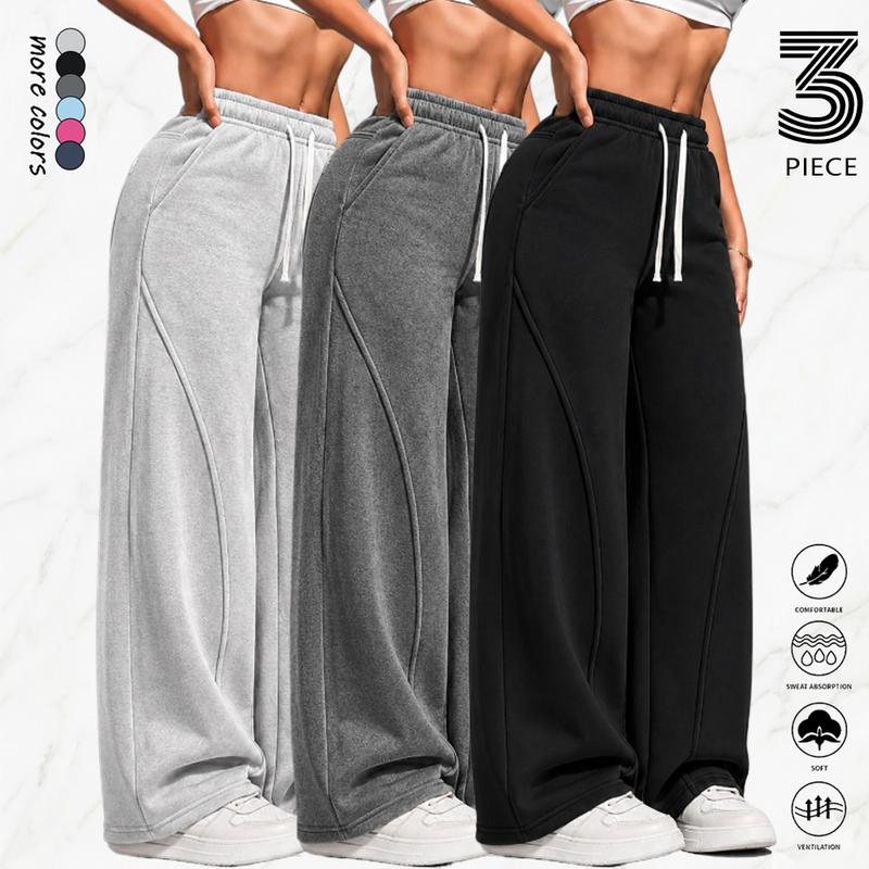 Women's 3PCS Lightweight Sweatpants, Polyester
