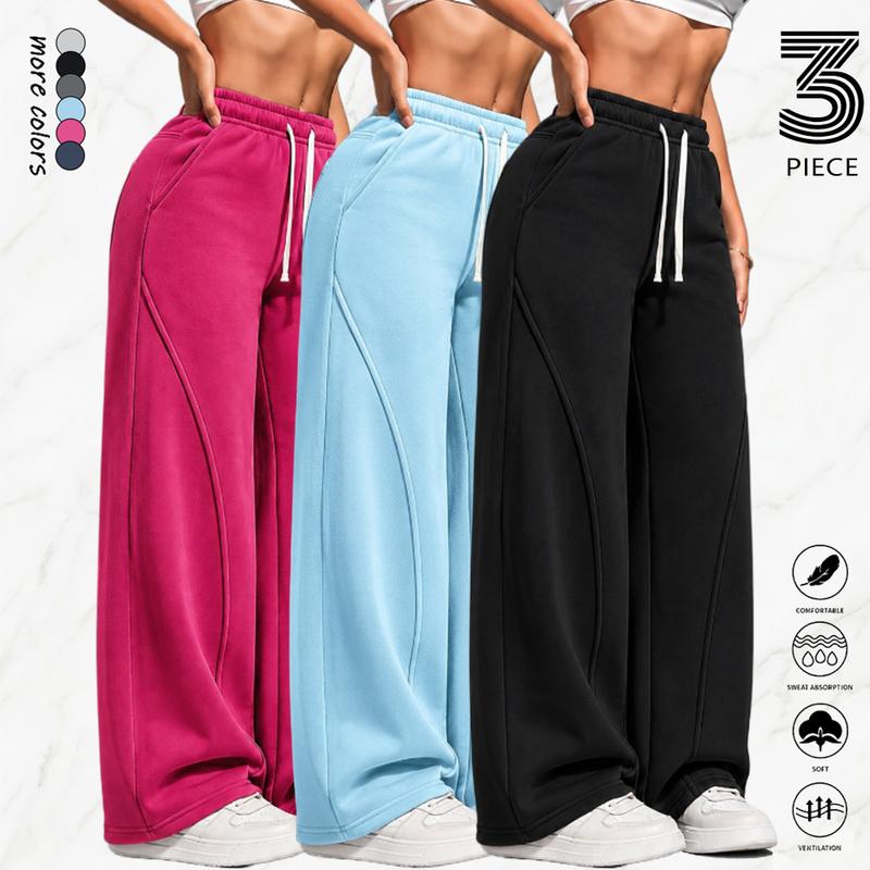 Women's 3PCS Lightweight Sweatpants, Polyester
