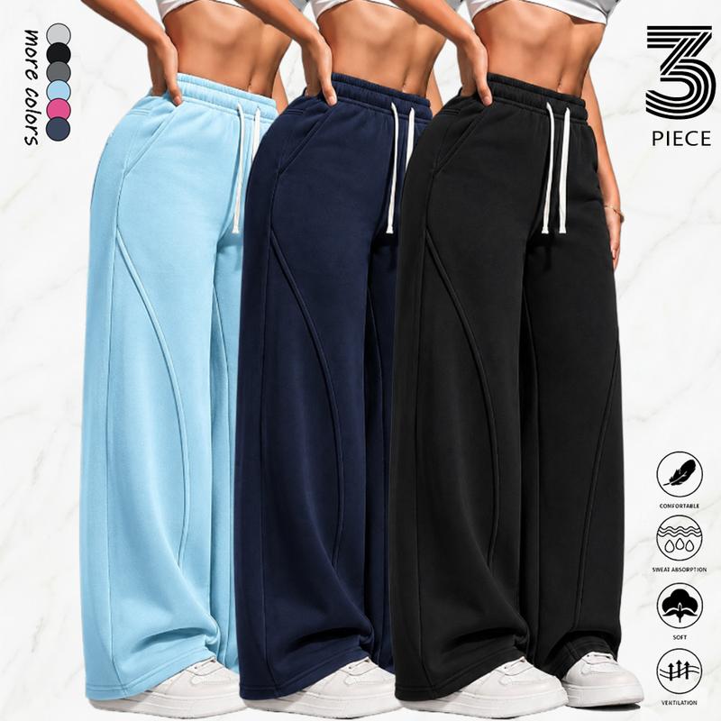 Women's 3PCS Lightweight Sweatpants, Polyester