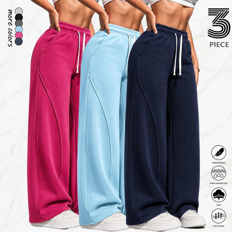 Women's 3PCS Lightweight Sweatpants, Polyester