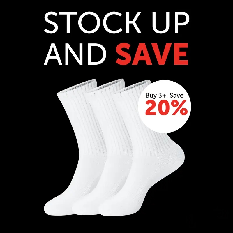 Hanes Crew Socks Black 6-Pack Unisex Cushioned