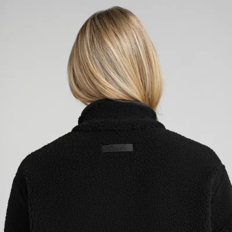 Teddy Full Zip Jacket| Plush High-Pile Jacket With Mock Neck & Full Zip