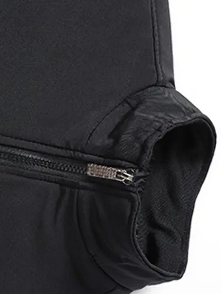 Men's Solid Color Plain Zip Up Thick Thermal Lined Fleece Jacket, Coats, Regular Fit Casual Long Sleeve Zip Front Short Outerwear for Fall & Winter, Men's Clothes for Daily Wear, Cold Weather Gear