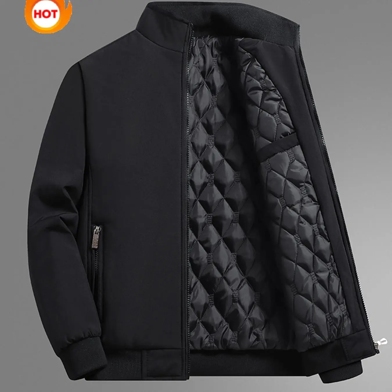 Men's Thick Thermal Lined Fleece Zip Up Jacket - Casual Short Outerwear