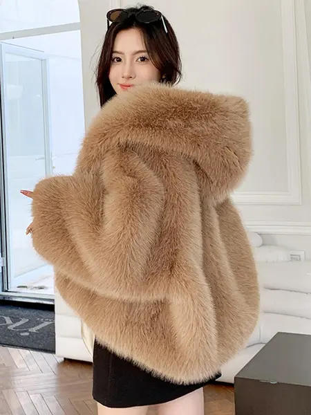 Thick thermal fabric faux fox fur coat warmth for fall and winter heat trapping cold air block cozy comfort